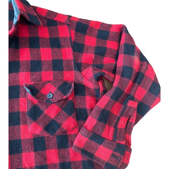 Vintage L.L. Bean Plaid Buffalo check Flannel Lumberjack shirt size large - Picture 5 of 12